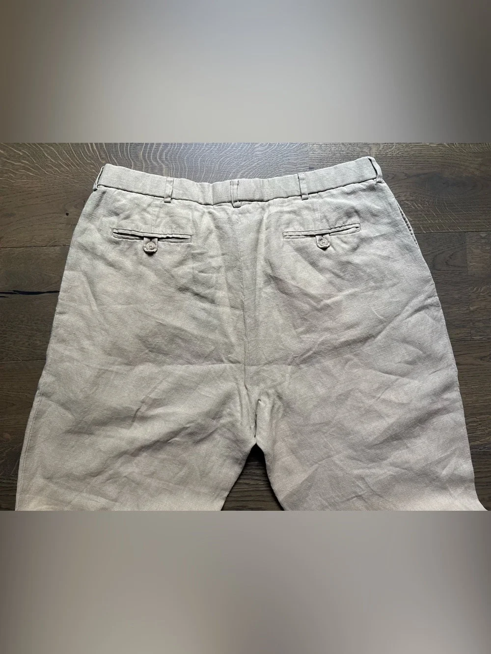 Polo By Ralph Lauren 100% Linen Pants Cuffed Pockets Old Money Tan Size 38x32